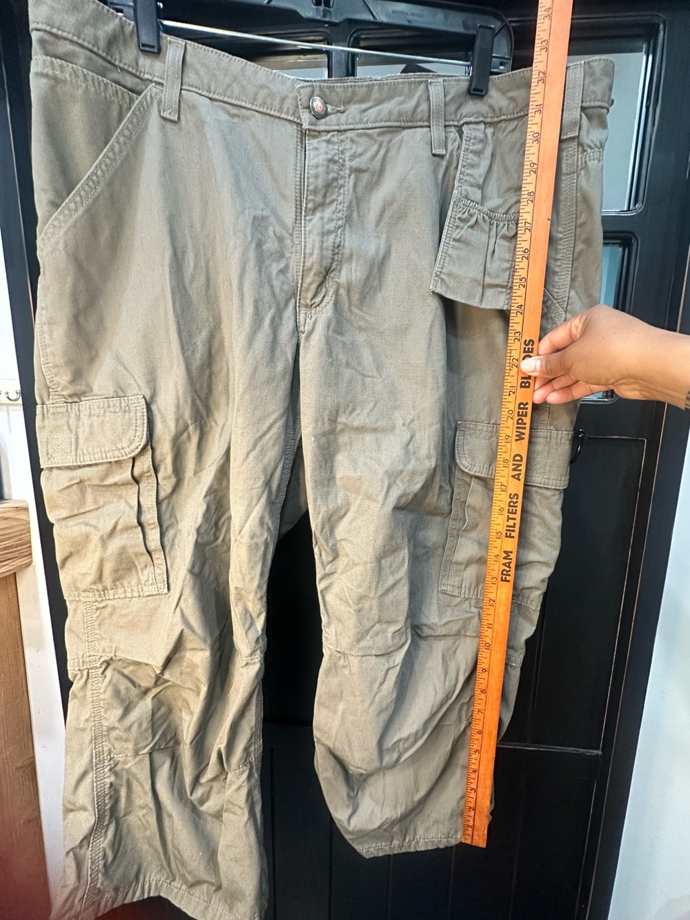 Womans Cargo Pants in Olive Green - Casual Utility Style